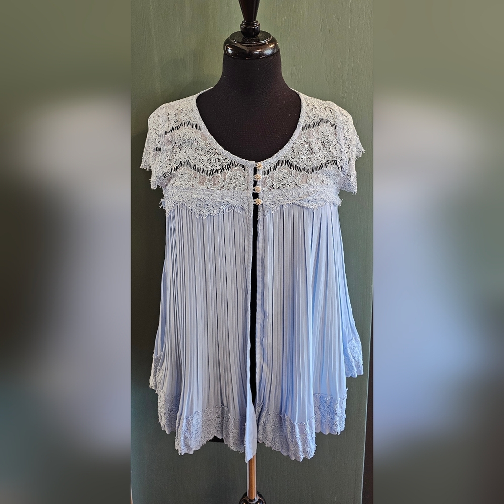 Darling Light Blue Pleated Top